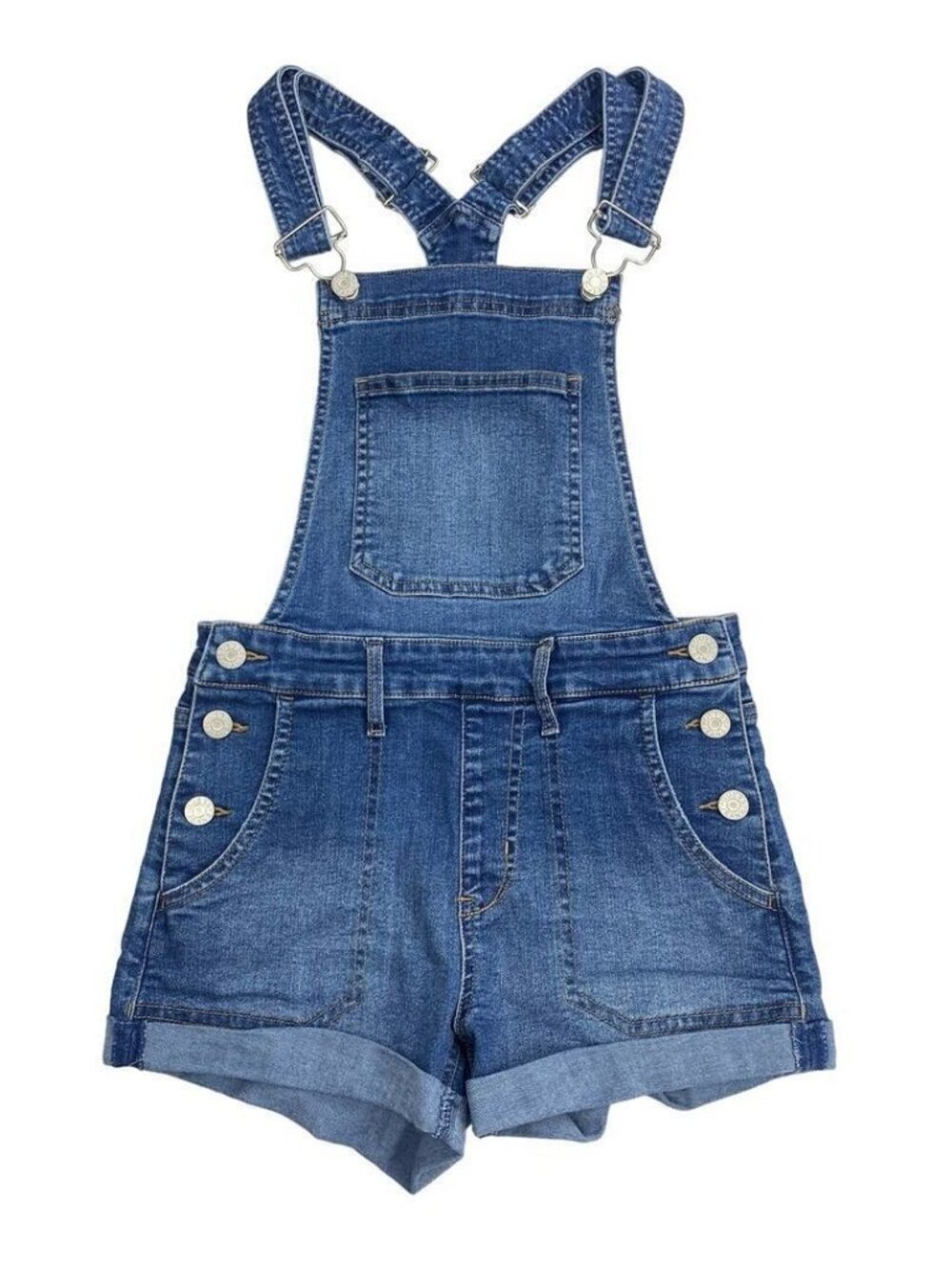 Guess Women's Denim Blue Shortalls - Picture 2 of 9